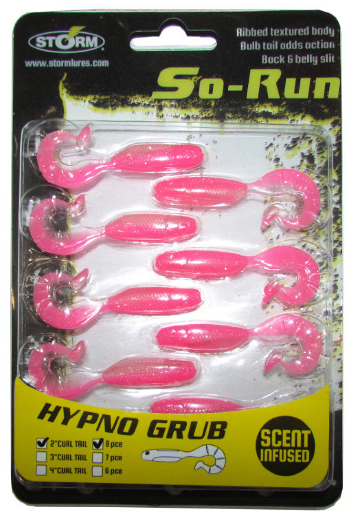 Силиконовые приманки Storm So-Run Hypno Grub SSRHG02 цвет LS 2" 8 шт.